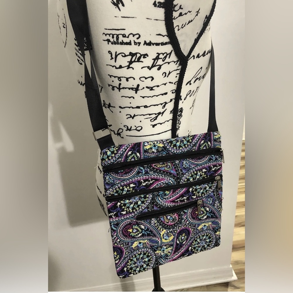 Women's fabric shoulder bag with  cipers  And Front Pokey